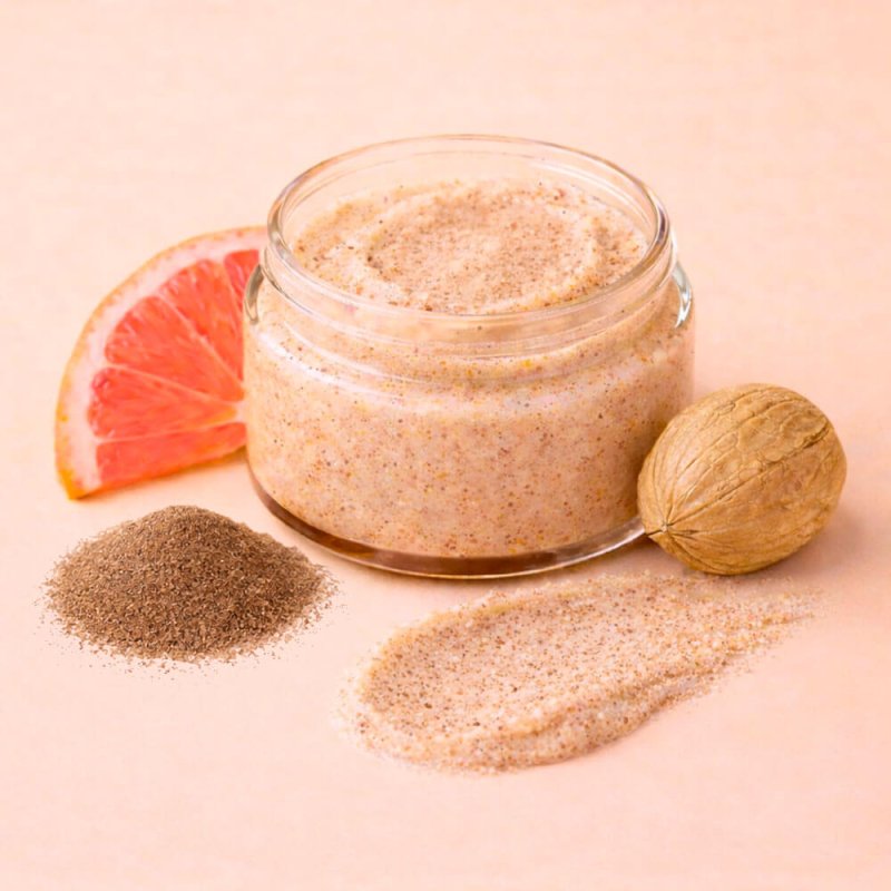 Particulas exfoliantes de cascara de nuez 200 micras para cremas