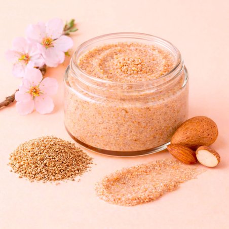 Partículas exfoliantes de cáscara de almendra 500 micras para cremas
