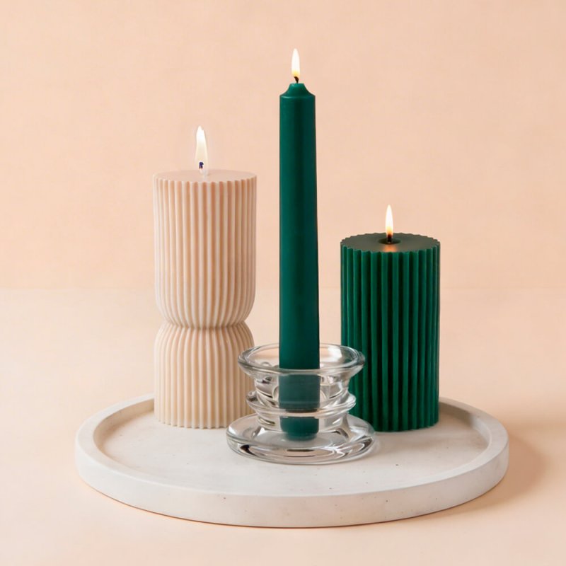 candelabro de cristal para velas