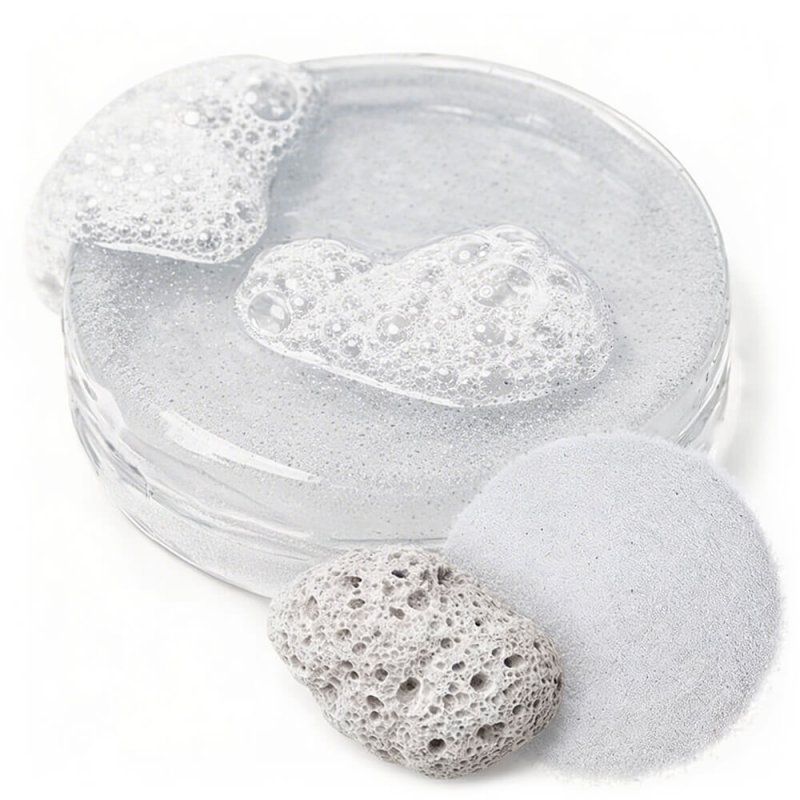 Partículas exfoliantes piedra pómez