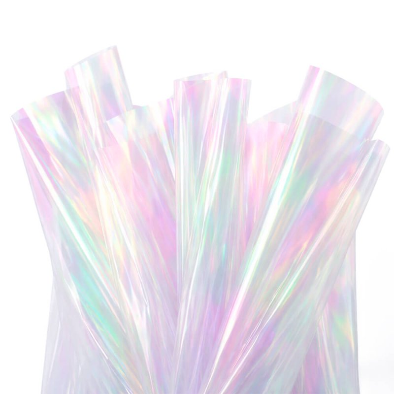 Celofán cortado iridiscente decorativo