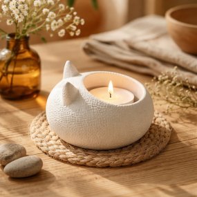 Molde para porta-velas gatinho