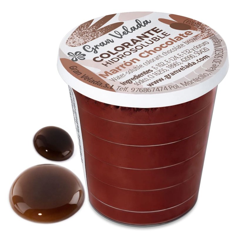 Colorante marron chocolate hidrosoluble en polvo