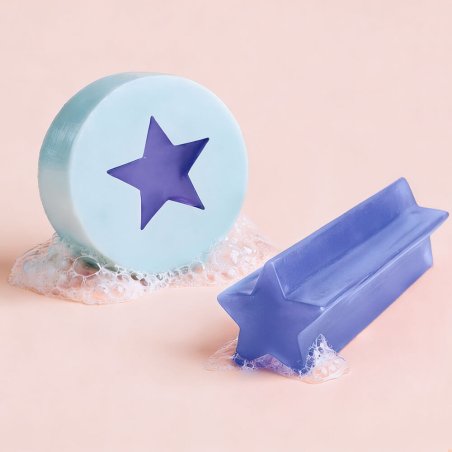 Materiales e instrucciones para Kit como hacer jabon inclusion estrella.