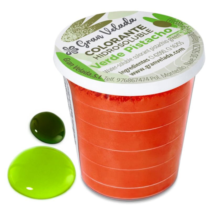 Colorante verde pistacho hidrosoluble en polvo
