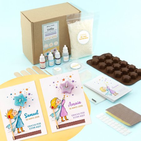 Kit velitas para detalles pequeños principes. Materiales, utensilios e instrucciones