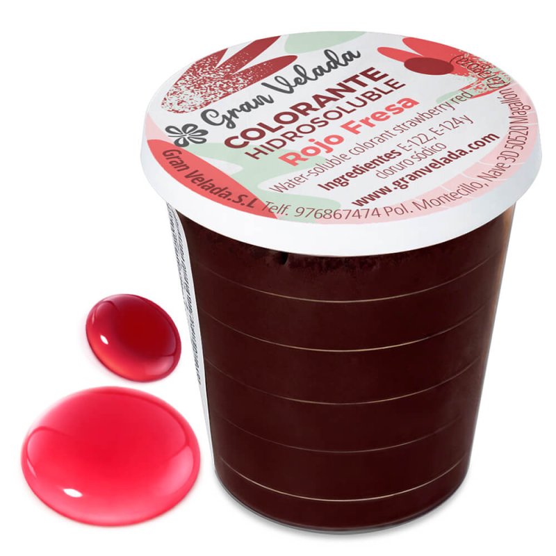 Colorante polvo hidrosoluble rojo fresa