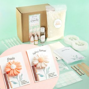 Kit bougies marguerite pour cadeaux invités. Matériel et instructions
