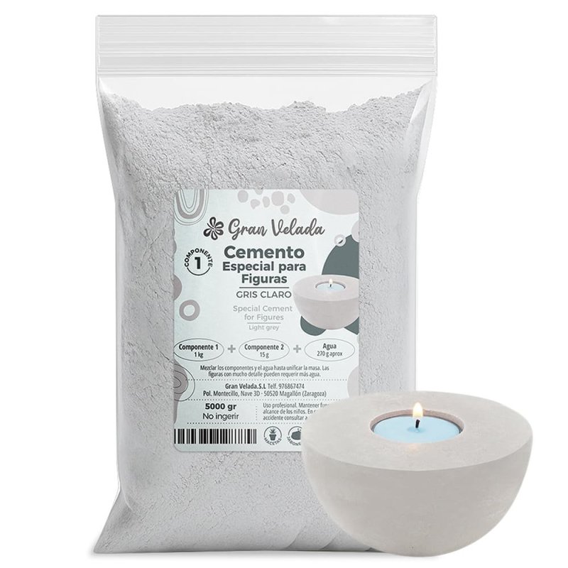 Cemento para figuras gris claro por mayor
