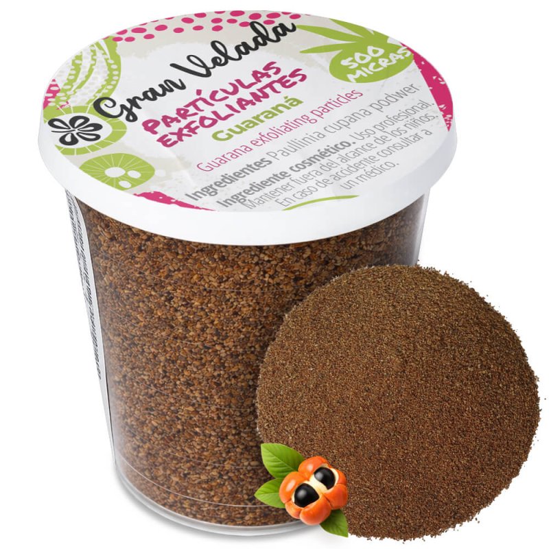 partículas de guarana exfoliantes