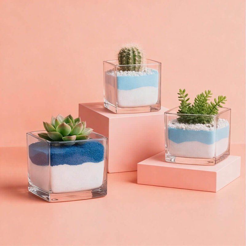 arena de grano fino azul cielo en maceta 6