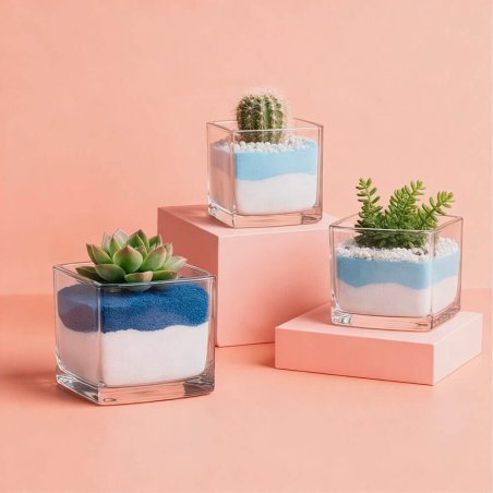 arena de grano fino azul cielo en maceta 6