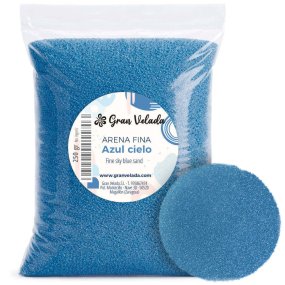 Areia fina de cor azul céu