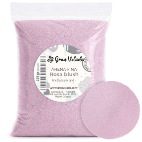 Areia fina de cor rosa blush