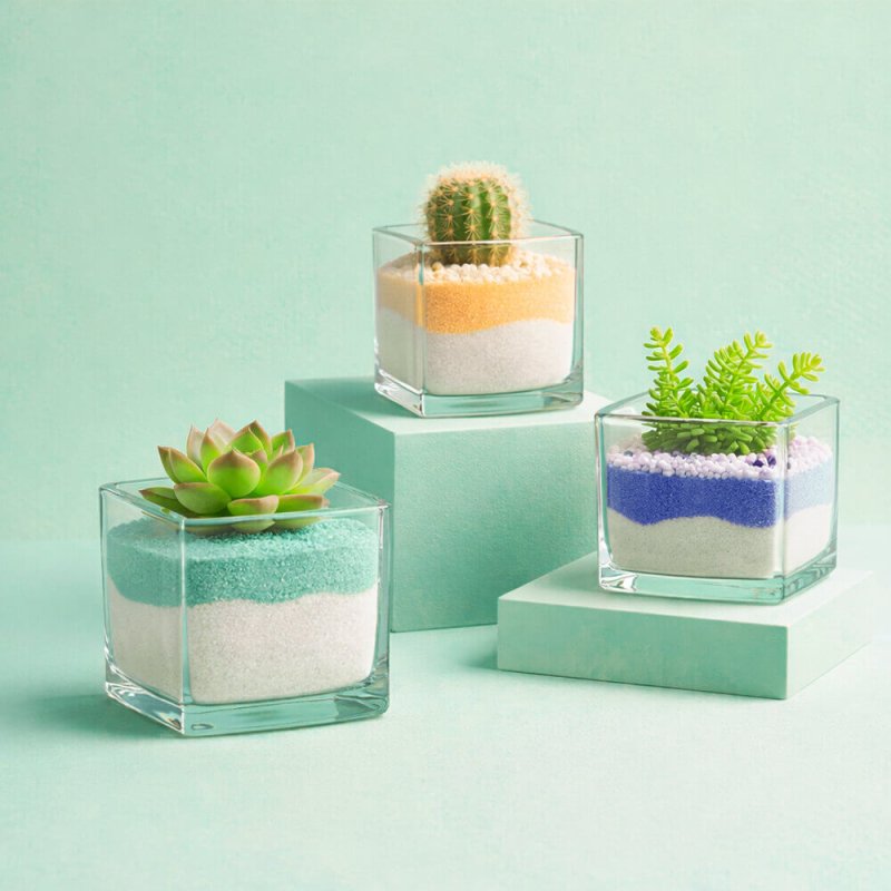 Arena fina verde salvia en maceta 6