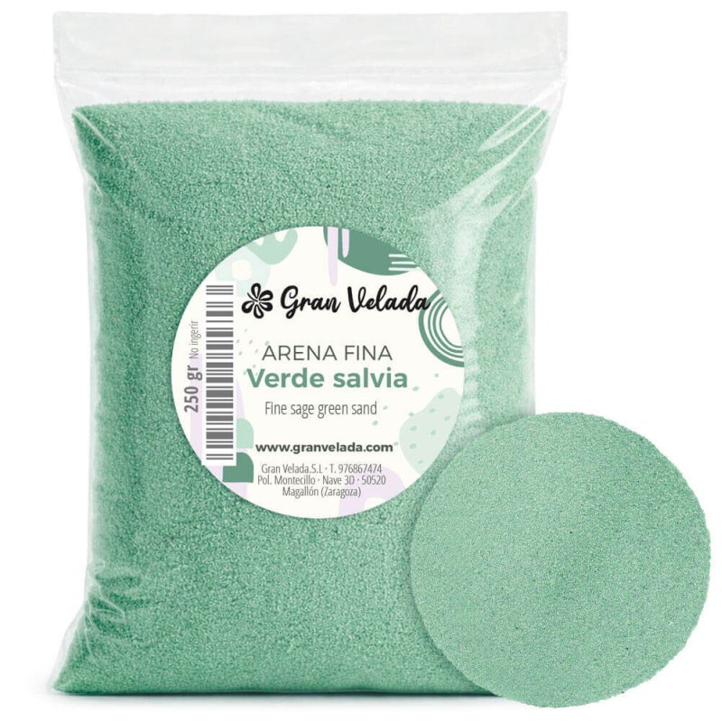 Envase arena fina verde salvia 2