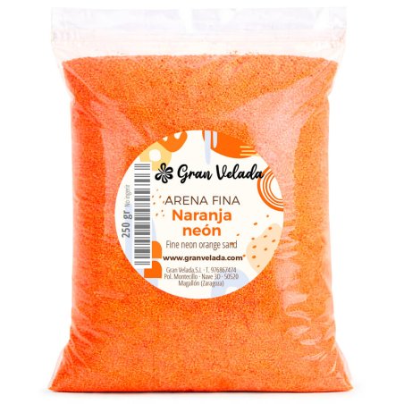 Envase arena de grano fino naranja neon 3
