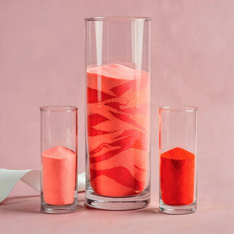 Arena de grano fino rojo neon 5