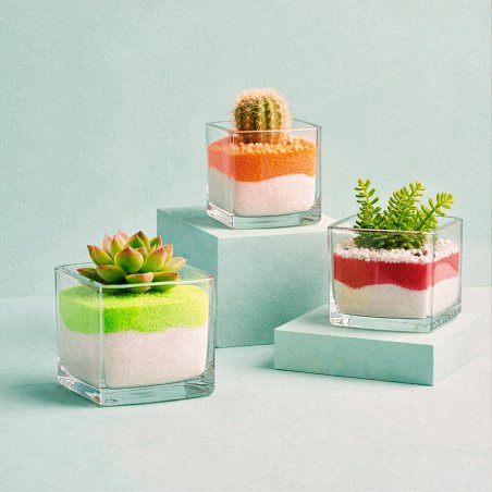 Arena de grano fino rojo neon en maceta 6