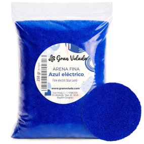 Areia de cor azul elétrico