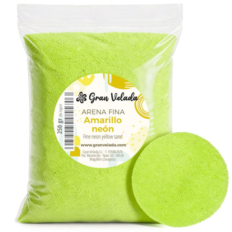 Arena de grano fino amarillo neon 3
