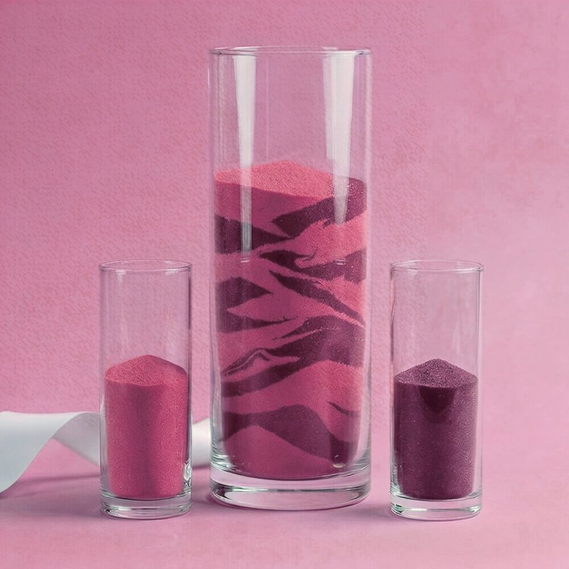 Arena fina color rojo cereza