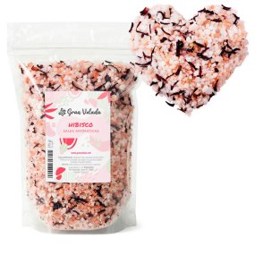 Sais aromáticos de hibisco com pétalas