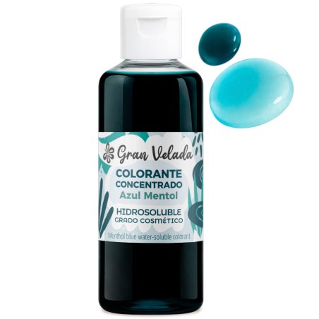 Tinte azul, mentol para sales