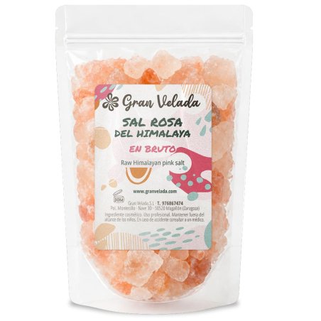 Sal rosa del himalaya en piedra