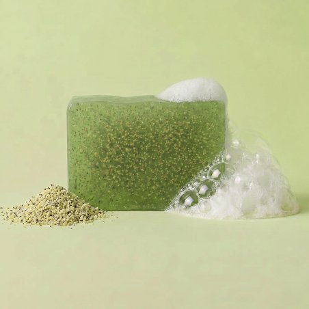 Particulas exfoliantes de soja verde para jabon