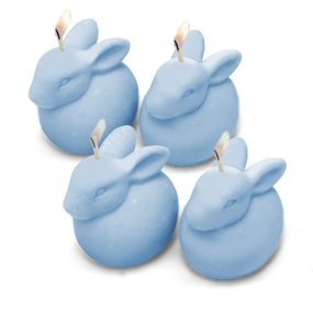 Molde 4 conejitos de Pascua para velas