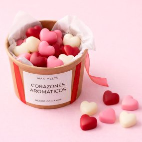 Molde wax melt 35 corazones redondeados