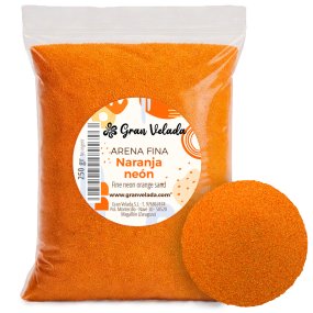 Areia fina laranja néon