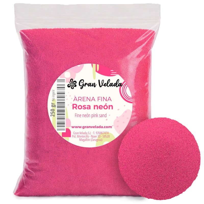 Arena decorativa rosa neon