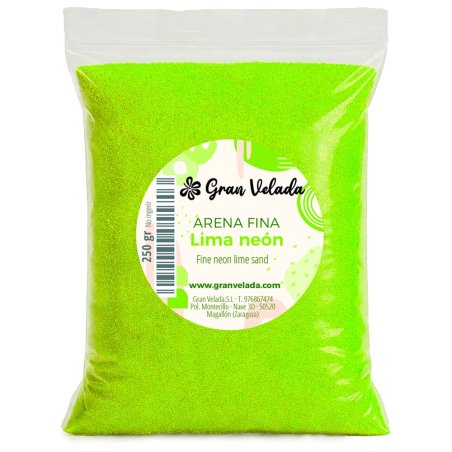 Envase arena de grano fino lima neón