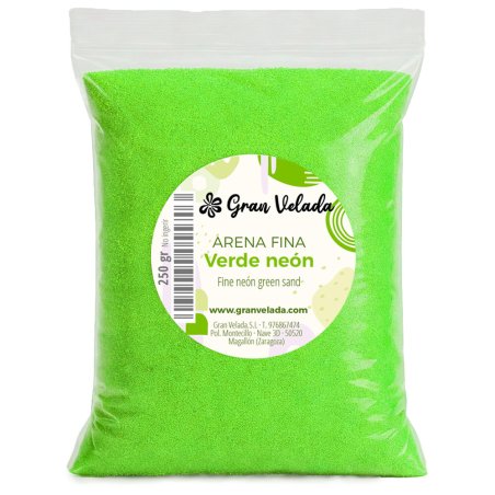 Envase arena fina verde neon