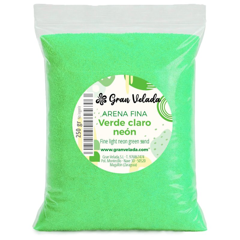 Envase arena fina verde claro neon
