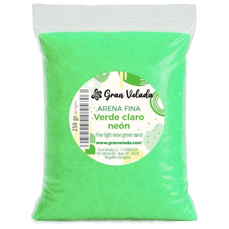 Envase arena fina verde claro neon