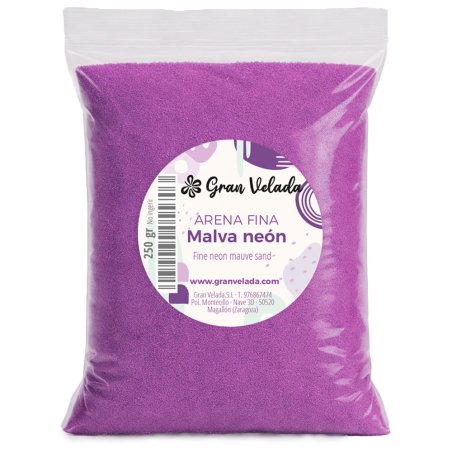 Envase arena decorativa malva neon