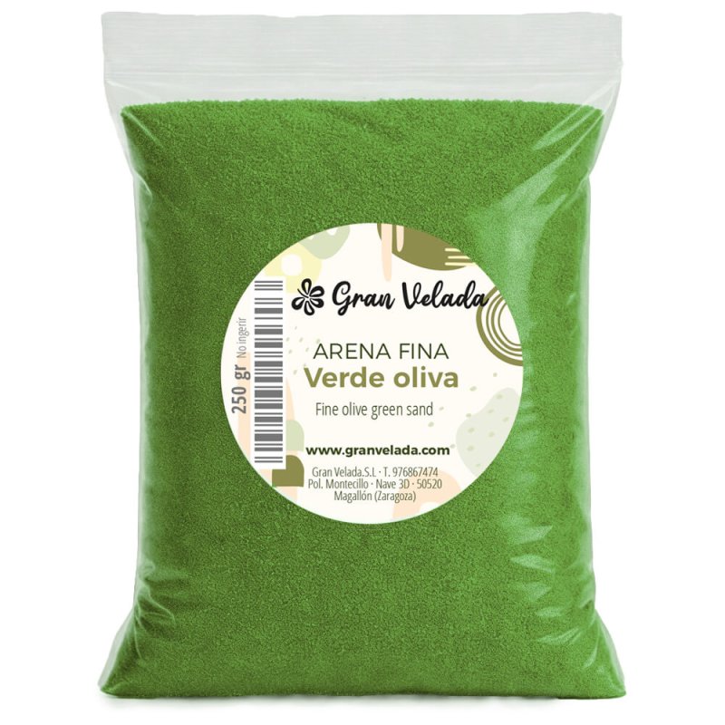 Envase de arena de grano fino verde oliva