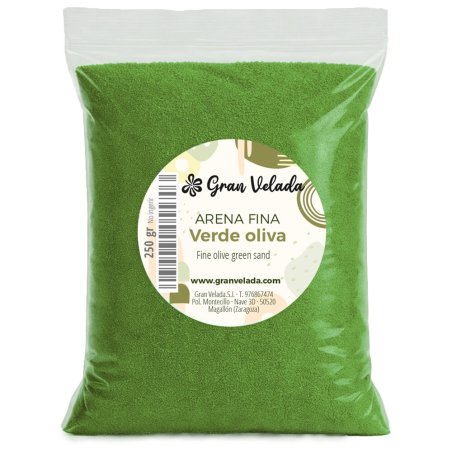 Envase de arena de grano fino verde oliva