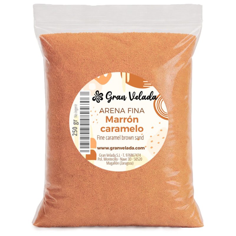 Envase arena fina marrón caramelo