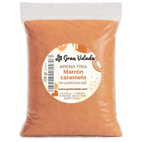 Envase arena fina marrón caramelo