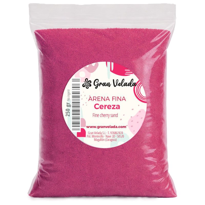 Envase de arena fina cereza