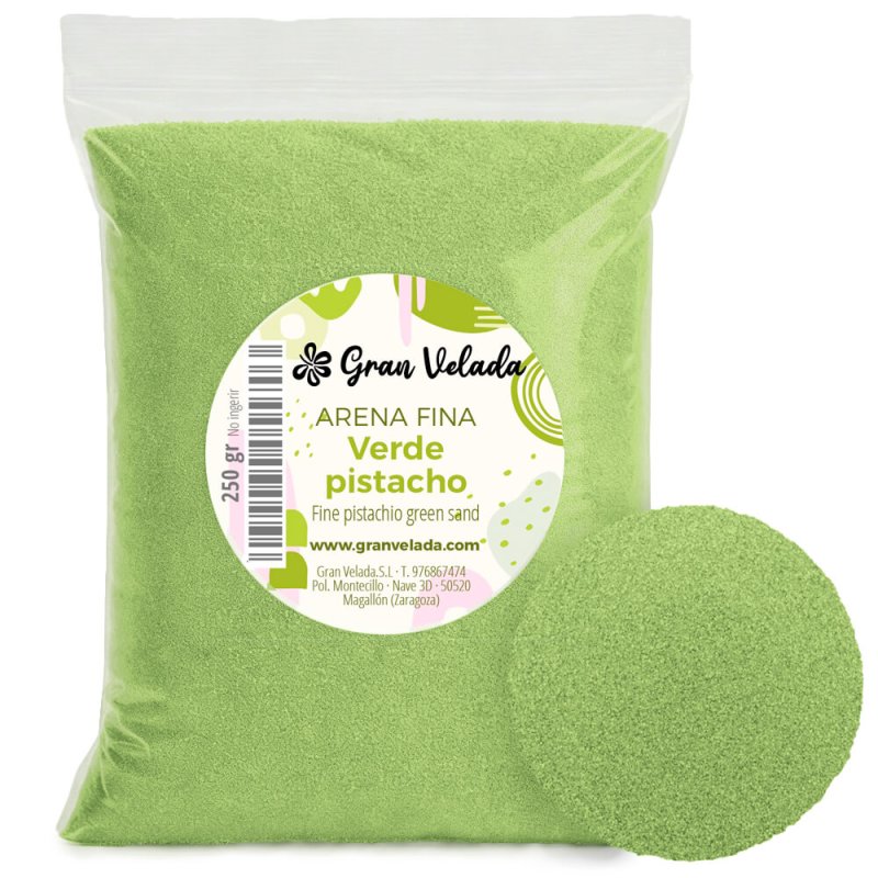 Envase arena fina verde pistacho
