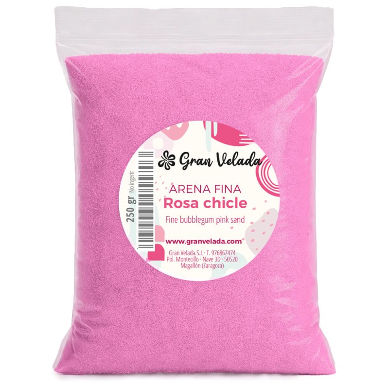 Envase arena fina rosa chicle