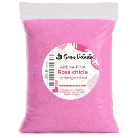 Envase arena fina rosa chicle