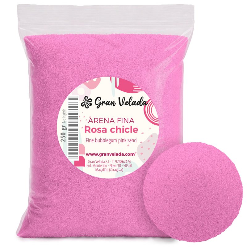 Envase arena fina rosa chicle