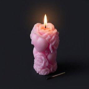 Molde velas talladas corazones y flores