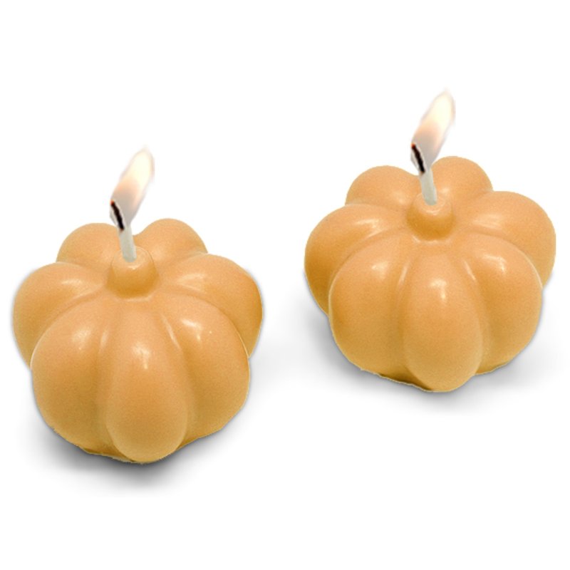 Molde para velas de 2 Calabazas de Halloween 3D - Molde para fabricar pequeñas velas con forma de calabaza. - Moldes Velas Hallo